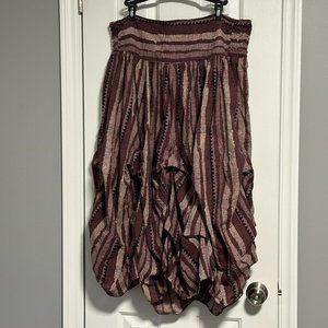 Bustled Boho Hippie Skirt, Made in Goa India, 100% Cotton, size XL